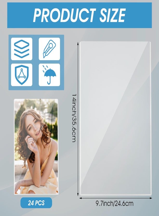 AojSup 24 Pcs 9.7" x 14" Menu Cover, Rigid Print Protectors, Heavy Duty Clear Menu Holder, Poster Protector Sleeve, Hard Plastic Paper Sleeves for Page Sheet Photographs Document Birth Certificate - Image 2